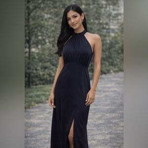 Express satin Halter dress.